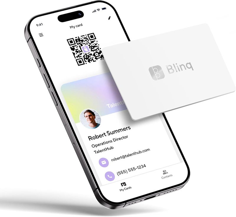 Blinq Digital Business Card – NFC Card - Instant Share via Tap - Compatible with iPhone & Android (White) - Image 1